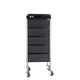 5 Drawer Hairdressing Trolley Black 90x30x36cm Hair Salon Beauty Rolling Cart – view 12