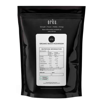 Organic Reishi Mushroom Powder 50g - Ganoderma Lingzhi, Non-GMO, Resealable Bag, Immortality Mushroom