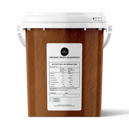 Organic Reishi Mushroom Powder 500g - Ganoderma Lingzhi, Non-GMO, Resealable Bucket