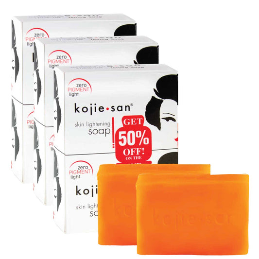 Kojie San Soap Bar Twin Pack - Original Kojic Acid, All-Natural, 135g Each, 3x Packs