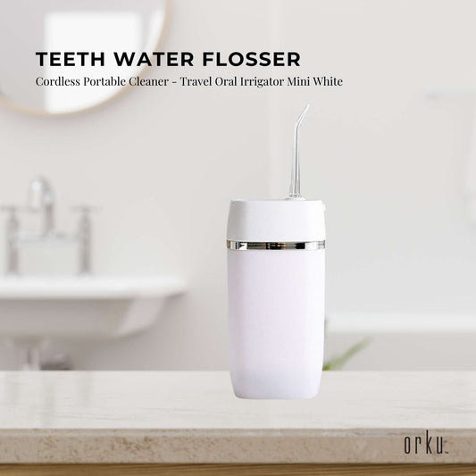 Teeth Water Flosser Rechargeable Cordless Cleaner - Travel Oral Irrigator White – view 2