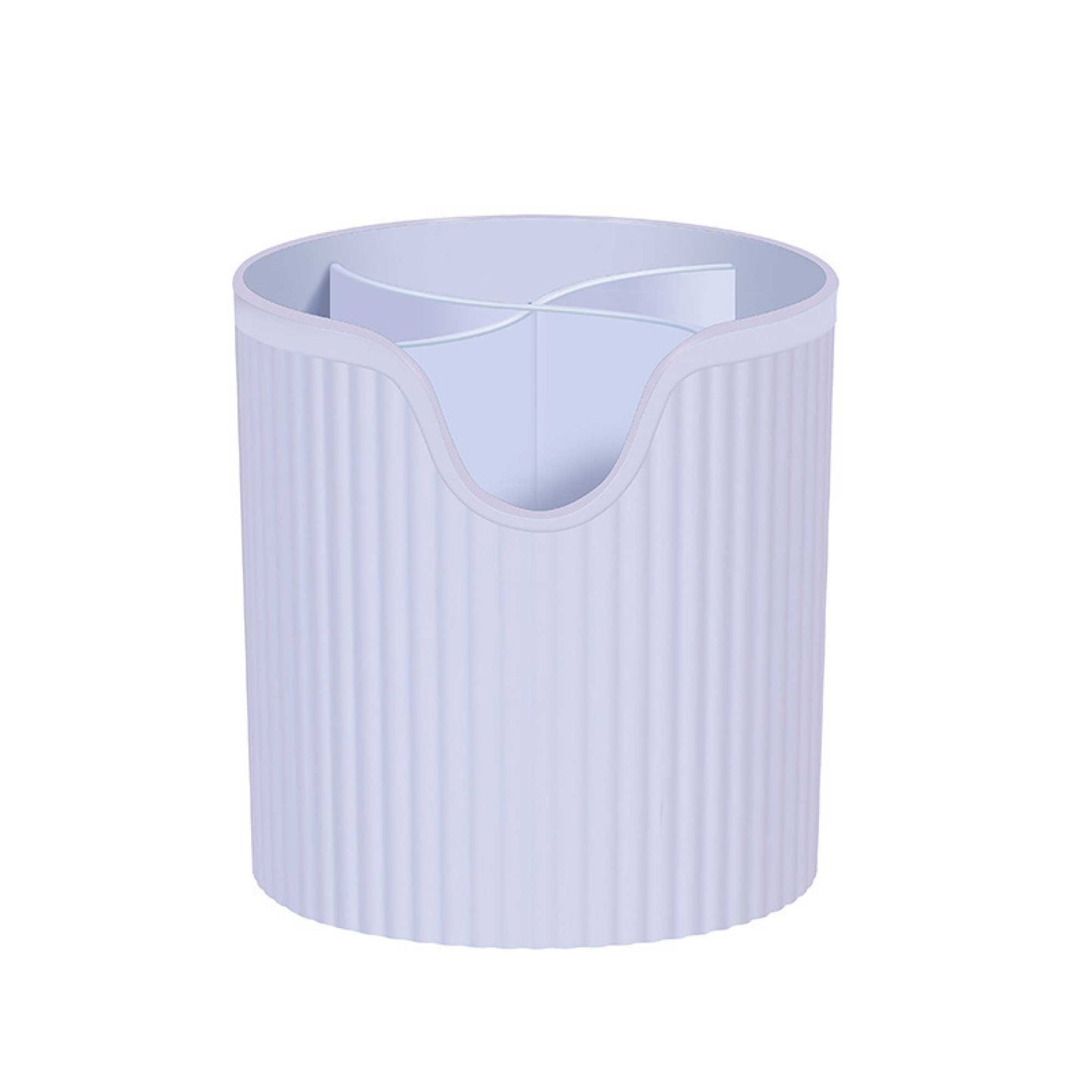 4 Slot Makeup Brush Organiser - White Plastic, 12x12x12.5cm, Stylish Design, Easy to Clean