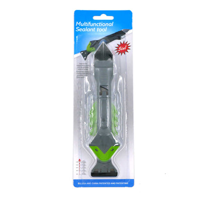 Multifunctional Sealant Tool - Silicone Trowel & Remover, 5 Pads, Grey, 20cm, Plastic/Metal