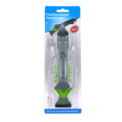 Multifunctional Sealant Tool - Silicone Trowel & Remover, 5 Pads, Grey, 20cm, Plastic/Metal