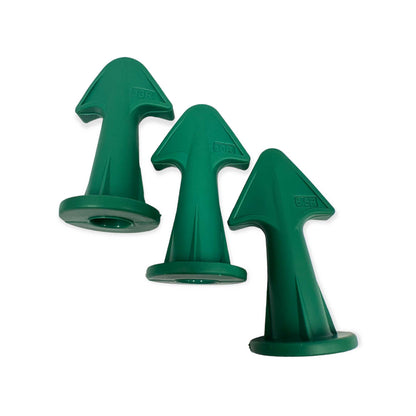3pc Caulking Nozzles Set with Scraper - Rubber Attachments (6.5R, 10R, 13R) - Green/Black