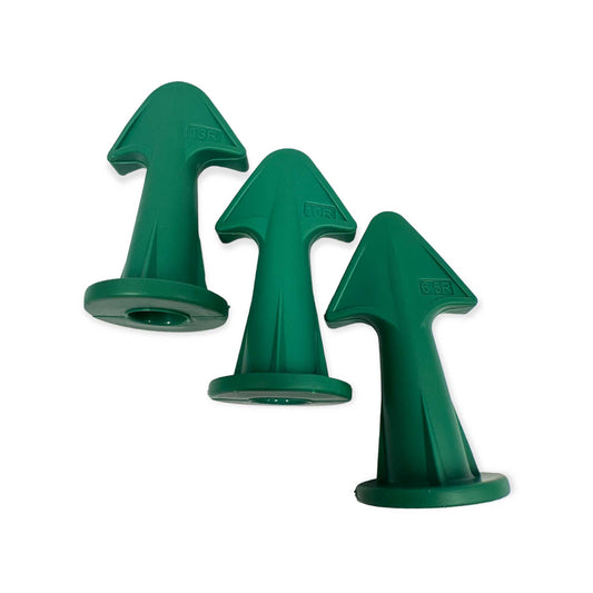 3pc Caulking Nozzles Set with Scraper - Rubber Attachments (6.5R, 10R, 13R) - Green/Black
