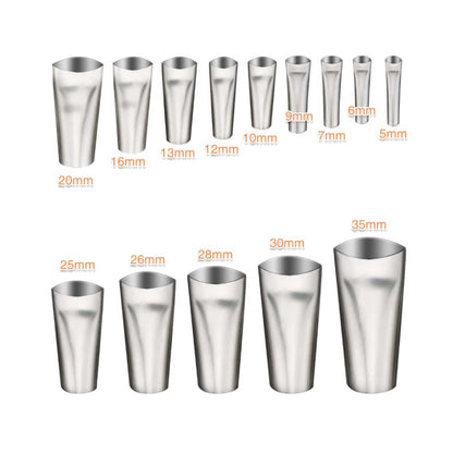 14pc Stainless Steel Caulking Nozzle Set, 5-35mm, 45° Duckbill Design, V238-SUPDZ