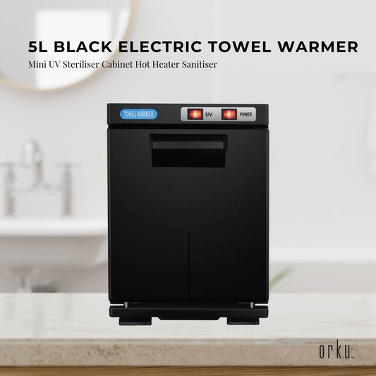 5L Black Electric Hand Towel Warmer Mini UV Steriliser Cabinet Hot Heater Sanitiser – view 2