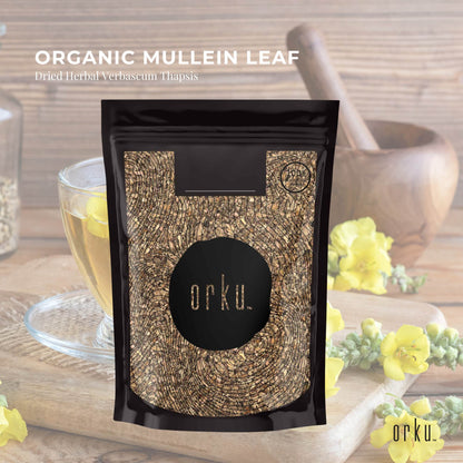 Organic Dried Mullein Leaf 25g - Verbascum Thapsis, Expectorant, Demulcent, 5-8mm Size