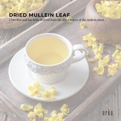 Organic Dried Mullein Leaf 50g - Verbascum Thapsis, 5-8mm, Expectorant, Demulcent