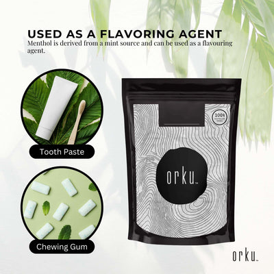 Orku 25g Menthol Crystals - USP Compliant L-Menthol Mint Flakes C10H200