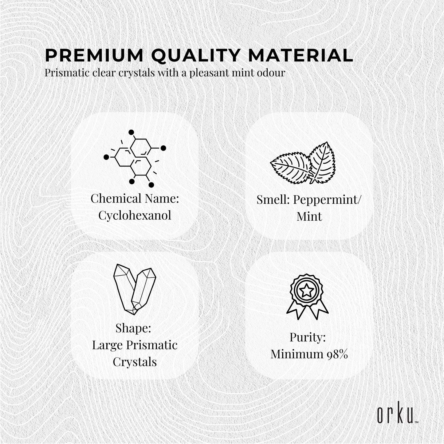 Orku 1Kg Menthol Crystals - USP Compliant L-Menthol Mint Flakes C10H200