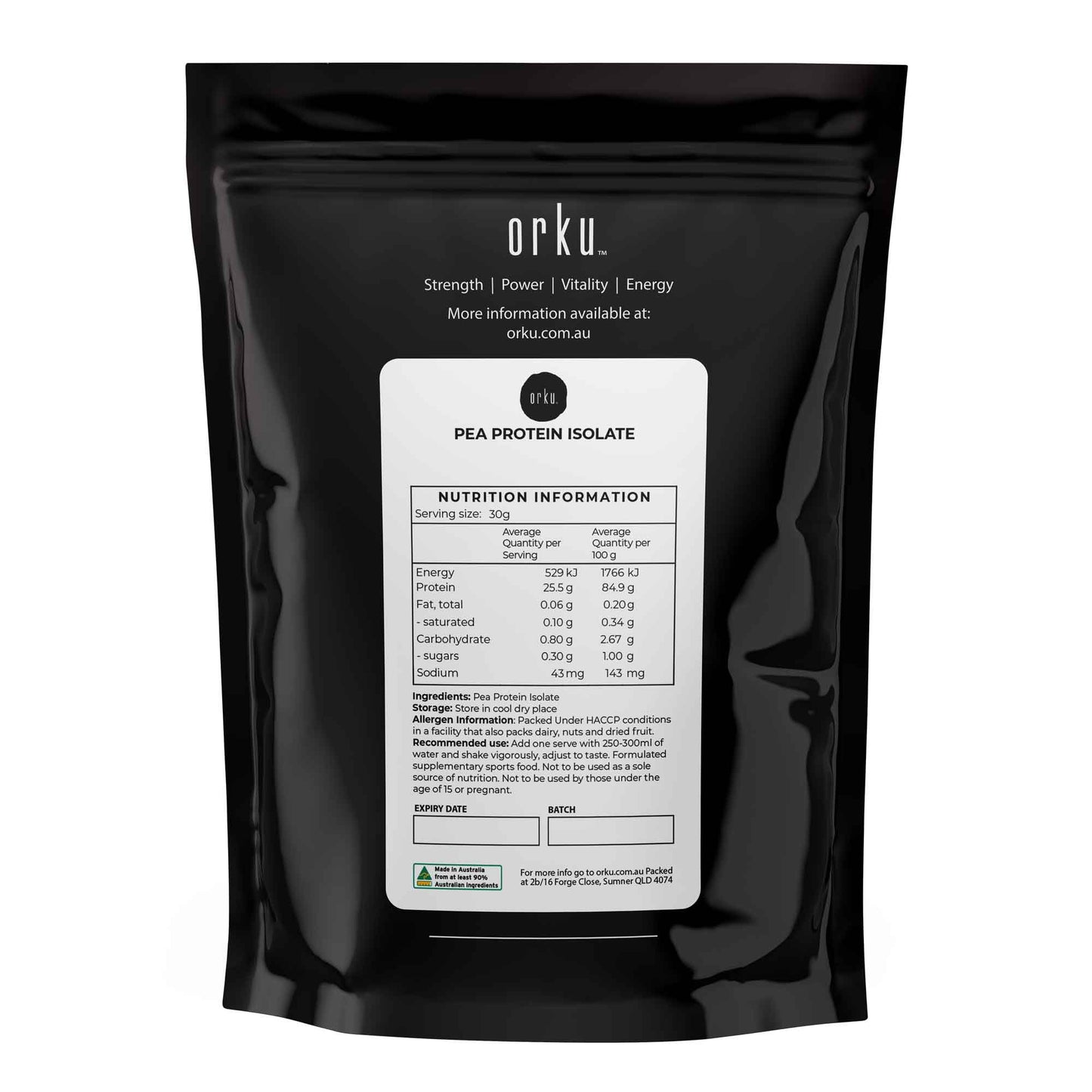 Pea Protein Isolate Powder 1Kg - Vegan, Gluten-Free, High Absorption, Sports Supplement