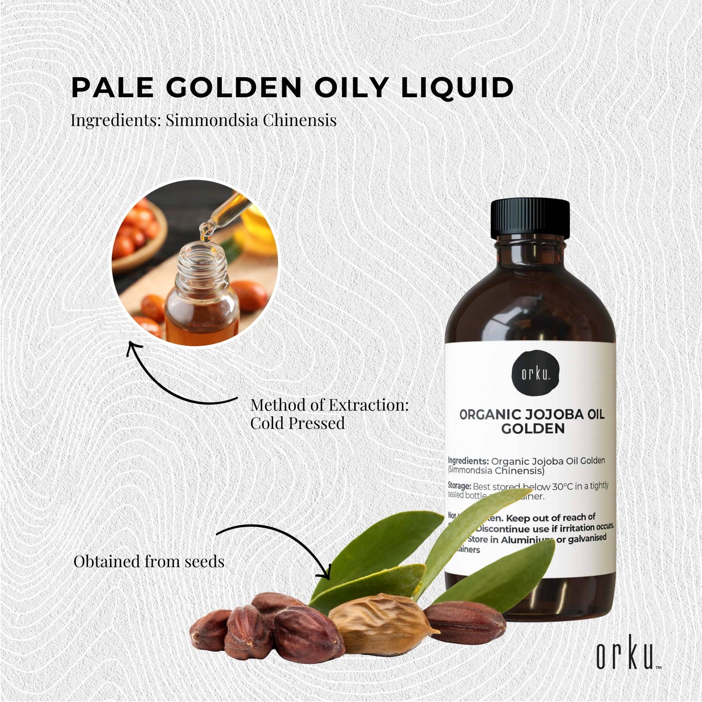 Organic Jojoba Oil 100ml - Cold Pressed, Vitamin E & B Rich, Skin & Hair Care