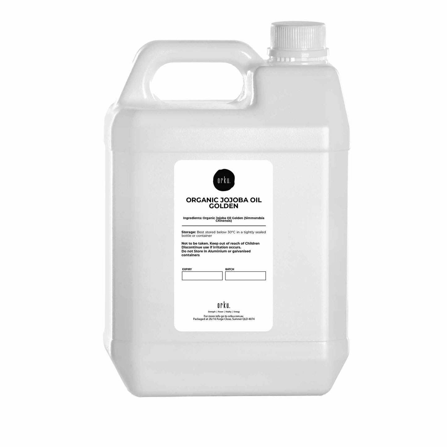 5L Organic Jojoba Oil - Golden Pure Cold Pressed Seed For Hair Skin Nails