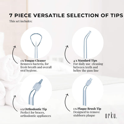 7 Dental Tips Replacement Nozzles for Jet Water Flosser M02