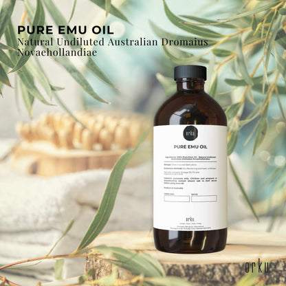 Orku 1L Pure Emu Oil - Natural Undiluted Australian Dromaius Novaehollandiae