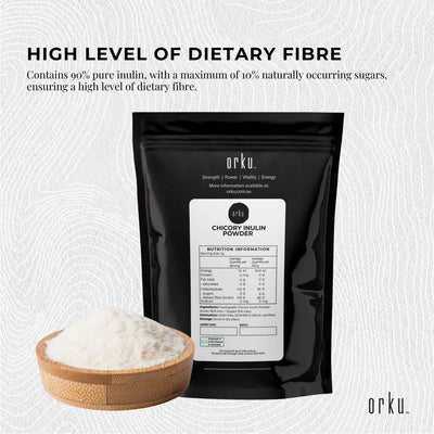 Orku 2Kg Chicory Root Inulin Powder - Unflavoured Natural Prebiotic Fibre