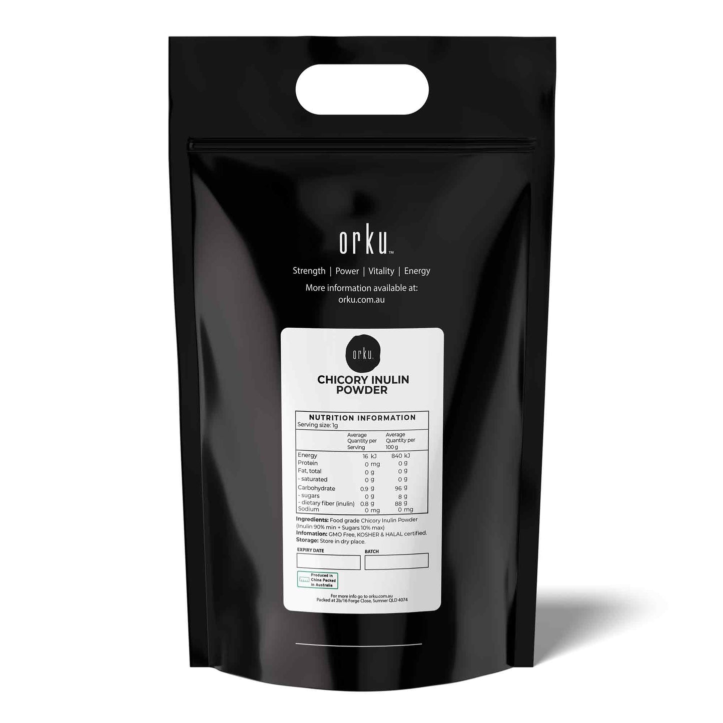 Orku 10Kg Chicory Root Inulin Powder - Unflavoured Natural Prebiotic Fibre