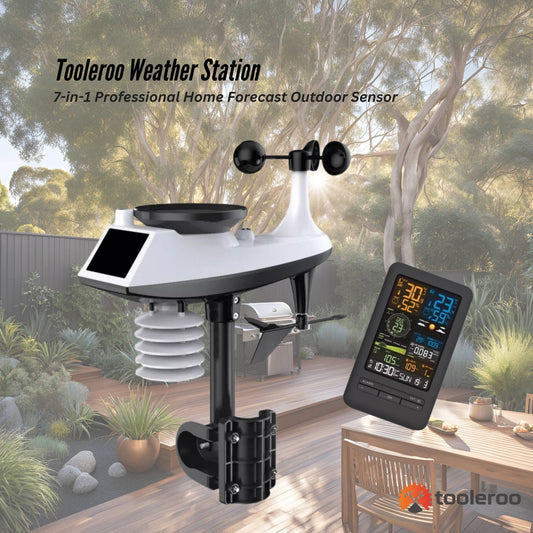 Tooleroo Wireless 7-in-1 Smart Weather Station with WiFi Bluetooth, TUYA App, Outdoor Sensor – view 2 - Auzzistore