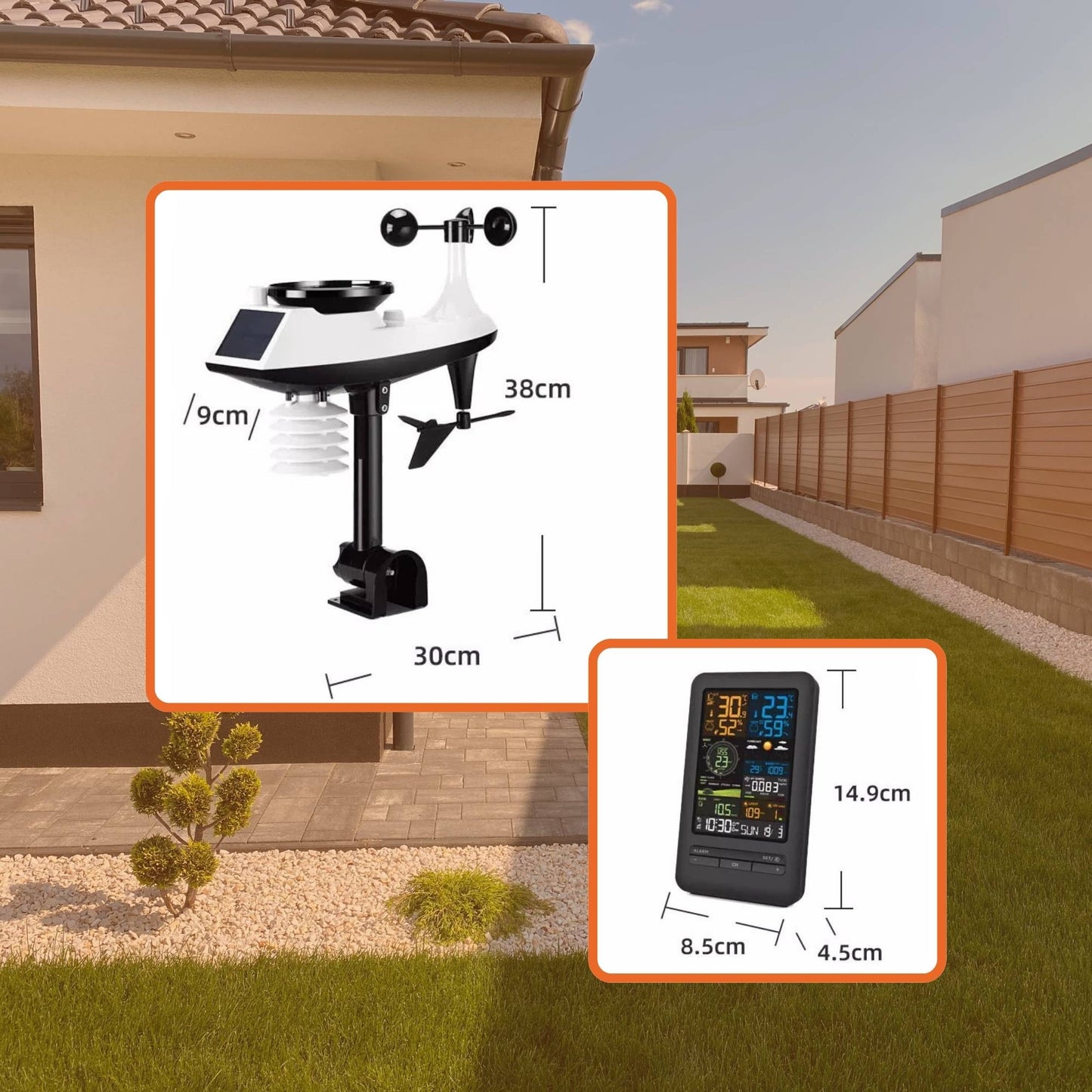 Tooleroo Wireless 7-in-1 Smart Weather Station with WiFi Bluetooth, TUYA App, Outdoor Sensor
