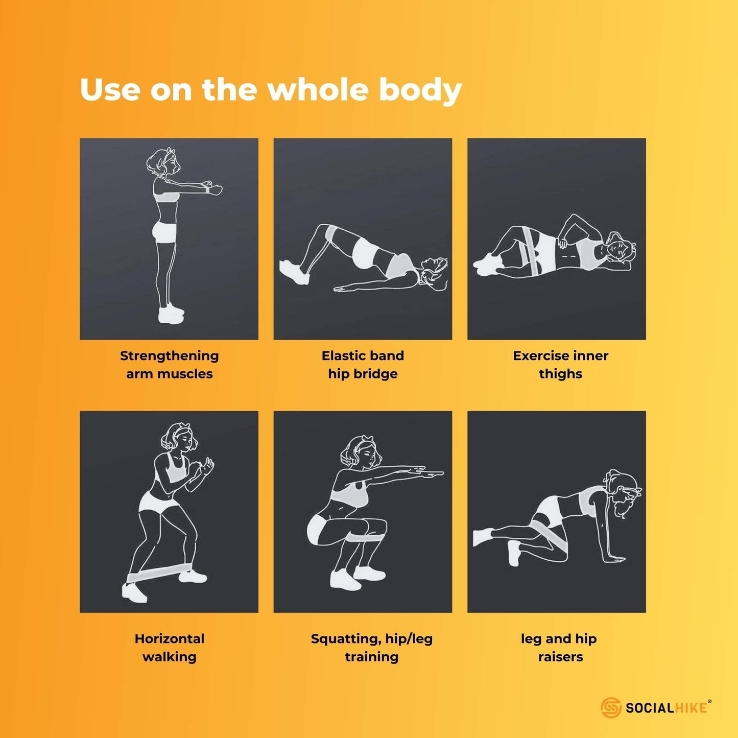 3x Resistance Exercise Hip Bands Set - Stretch Glute Booty Workout Power Loops