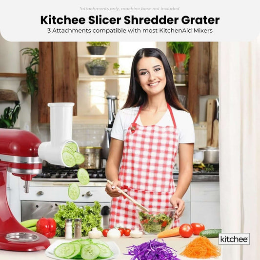 Kitchee Slicer Shredder Grater 3 Attachments - Compatible with KitchenAid Mixer – view 2