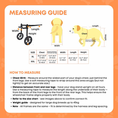 Rooster Farms Large Dog Wheelchair XXL Harness - Adjustable Back Leg Aid