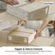 1x Kitchee Foldable Bed Sheet Storage Box – Linen & Closet Organiser Beige – view 3
