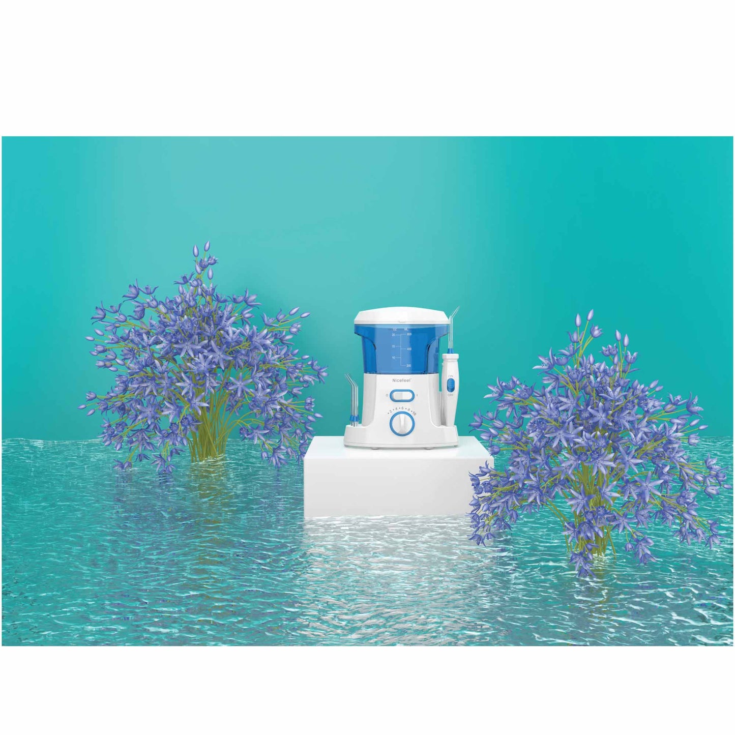 600ml Electric Dental Water Flosser - 10 Pressure Settings, SAA Approved, Family Set