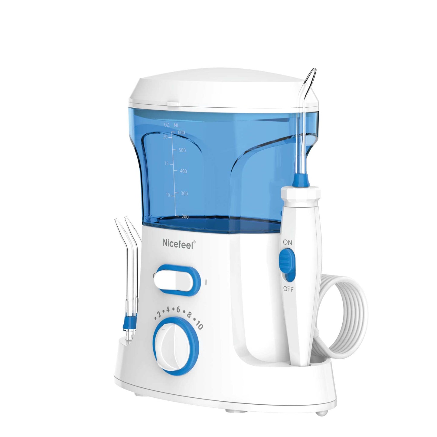 600ml Electric Dental Water Flosser - 10 Pressure Settings, SAA Approved, Family Set