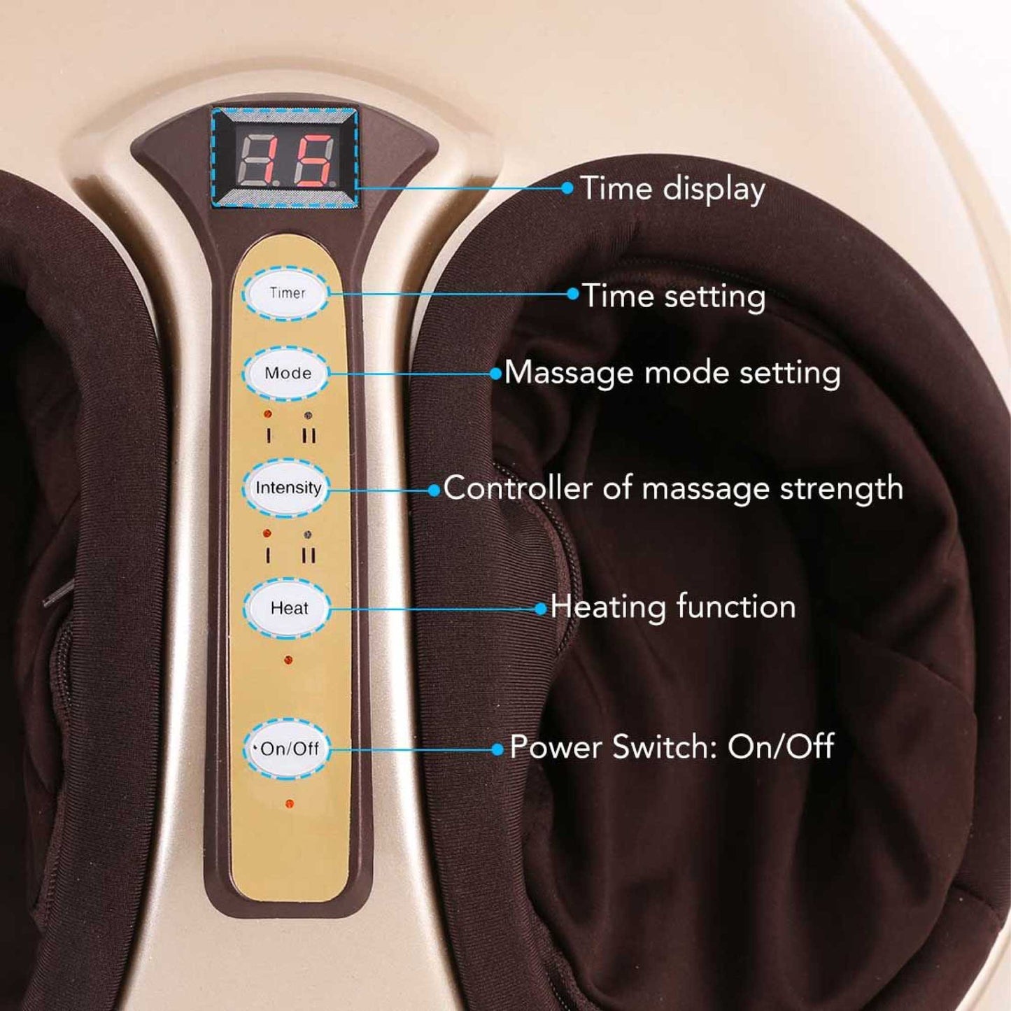 OrkuFoot 3D Shiatsu Foot Massager PL-8811, Heat, Kneading, Air Compression, Champagne Gold