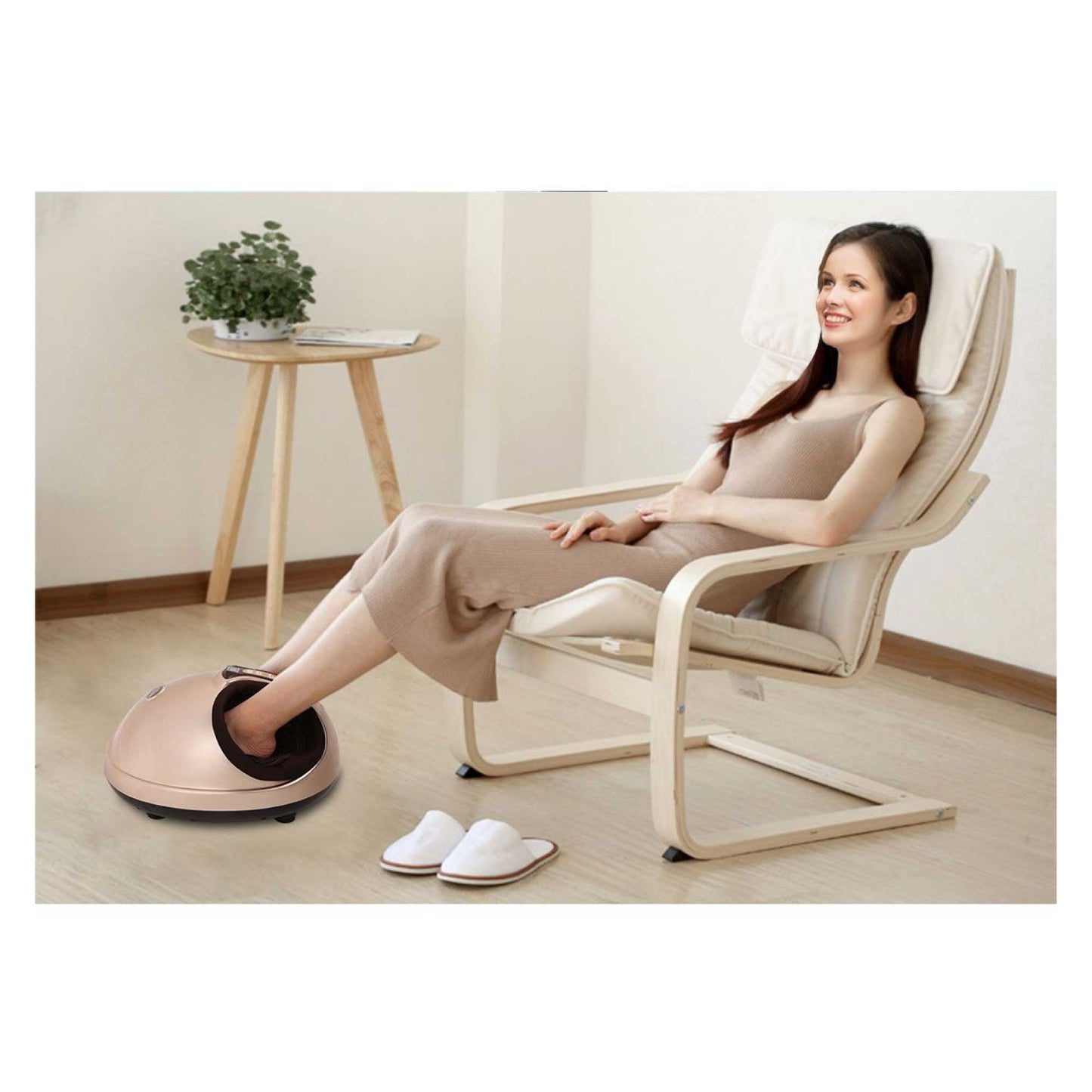 OrkuFoot 3D Shiatsu Foot Massager PL-8811, Heat, Kneading, Air Compression, Champagne Gold