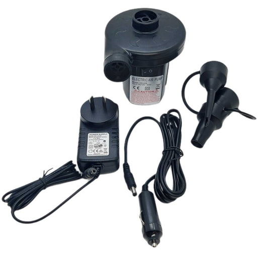 HS-208 AC/DC Electric Air Pump, 2-Way Inflator/Deflator, 12V Car & AU Plug, 3 Nozzles, 200 L/min Airflow - Auzzistore