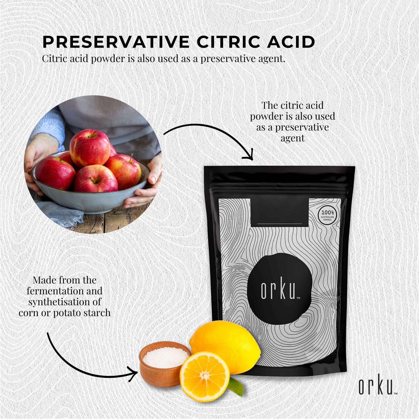 The Himalayan Salt Collective Citric Acid Powder 200g - Food Grade GMO Free E330 Preservative