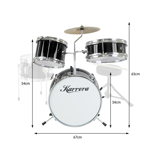 Karrera Children's 4pc Drum Kit - Black – view 2 - Auzzistore
