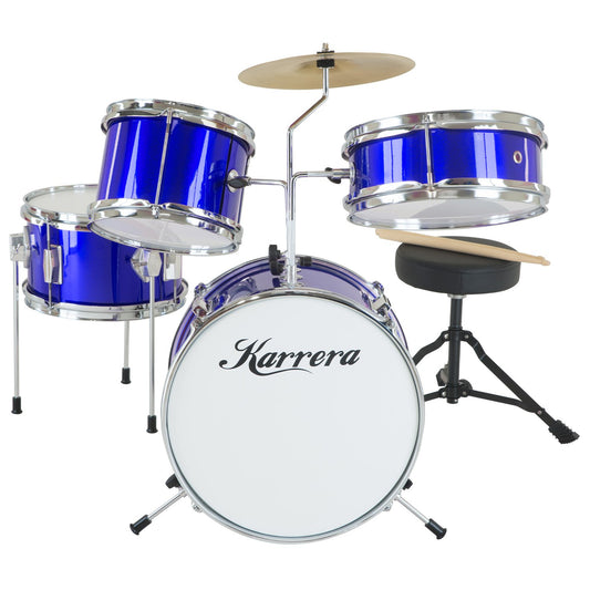 Karrera Children's 4pc Drum Kit - Blue - Auzzistore