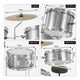 Karrera Childrens 4pc Drum Kit - Silver – view 3
