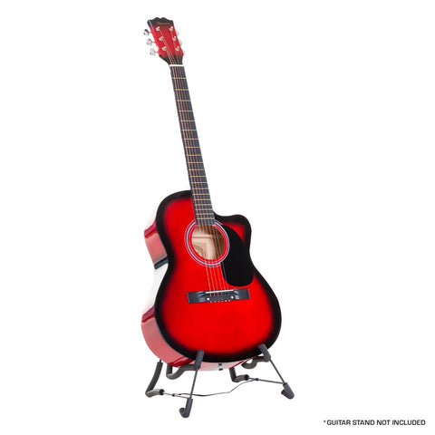 Karrera Acoustic Cutaway 40in Guitar - Red - Auzzistore
