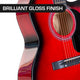 Karrera Acoustic Cutaway 40in Guitar - Red – view 4