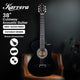 Karrera 38in Cutaway Acoustic Guitar with guitar bag - Black – view 2