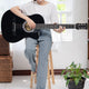 Karrera 38in Cutaway Acoustic Guitar with guitar bag - Black – view 10