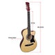 Karrera 38in Cutaway Acoustic Guitar with guitar bag - Natural – view 4