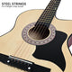 Karrera 38in Cutaway Acoustic Guitar with guitar bag - Natural – view 7