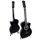 Karrera 38in Pro Cutaway Acoustic Guitar with Carry Bag - Black – view 2