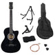 Karrera 38in Pro Cutaway Acoustic Guitar with Carry Bag - Black – view 4