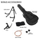 Karrera 38in Pro Cutaway Acoustic Guitar with Carry Bag - Black – view 6