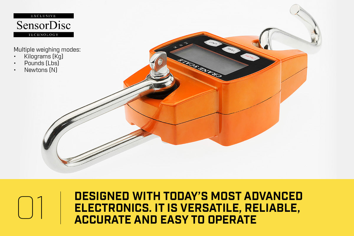 Kartrite 300kg Crane Scale V240-CRS-PTH-300, LED Display, Stainless Steel, 360° Hook