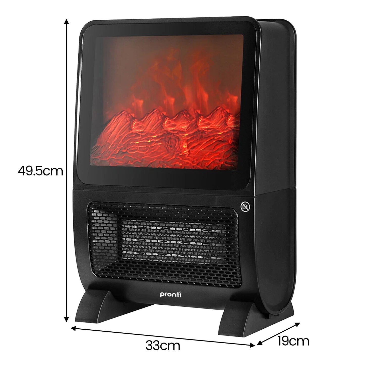 2000W 3D Fire PTC Electric Portable Room Heater