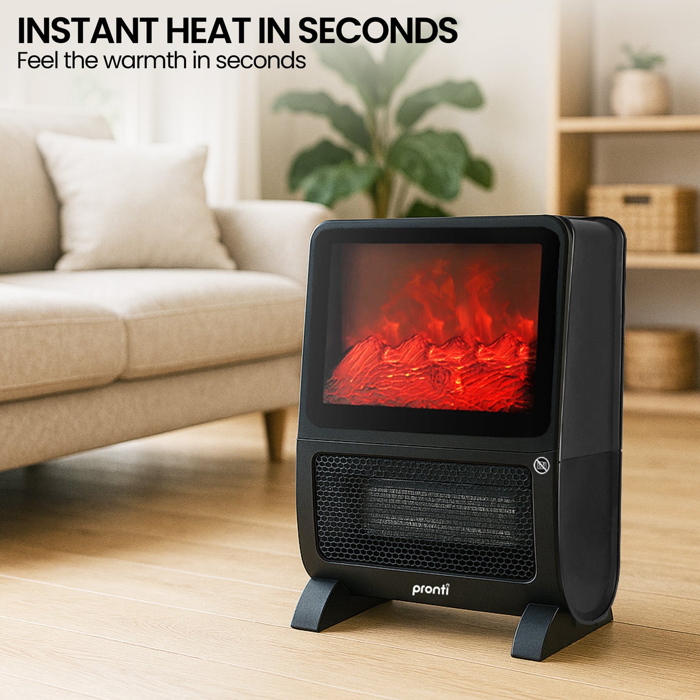 2000W 3D Fire PTC Electric Portable Room Heater